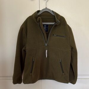 GAP Boy Olive Green Fleece Jacket